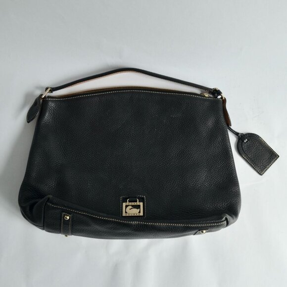 Dooney & Bourke Black Pebbled Leather LARGE Shoulder Bag READ - Picture 1 of 12